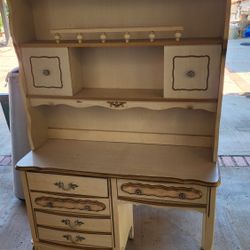 Vintage French Provincial shabby chic bookcase/desk and nightstand
