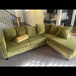 Green sectional couch 