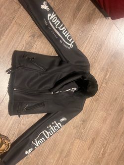 Von Dutch Black Leather Moto Jacket