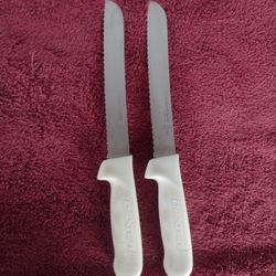2 Dexter Russell S162-8SC-PCP 8" Sani-Safe Bread Knife w/ Polypropylene White Handle, Carbon Steel
