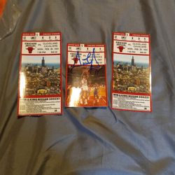Scottie Signed Bulls Tickets