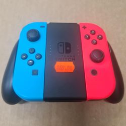 Nintendo Switch - Joy-Con (L/R) - Left Neon Red/ Right Neon Blue Controllers With Grip