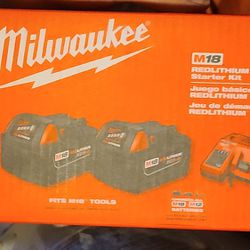 Milwaukee Two 5 AH Battery With Charger