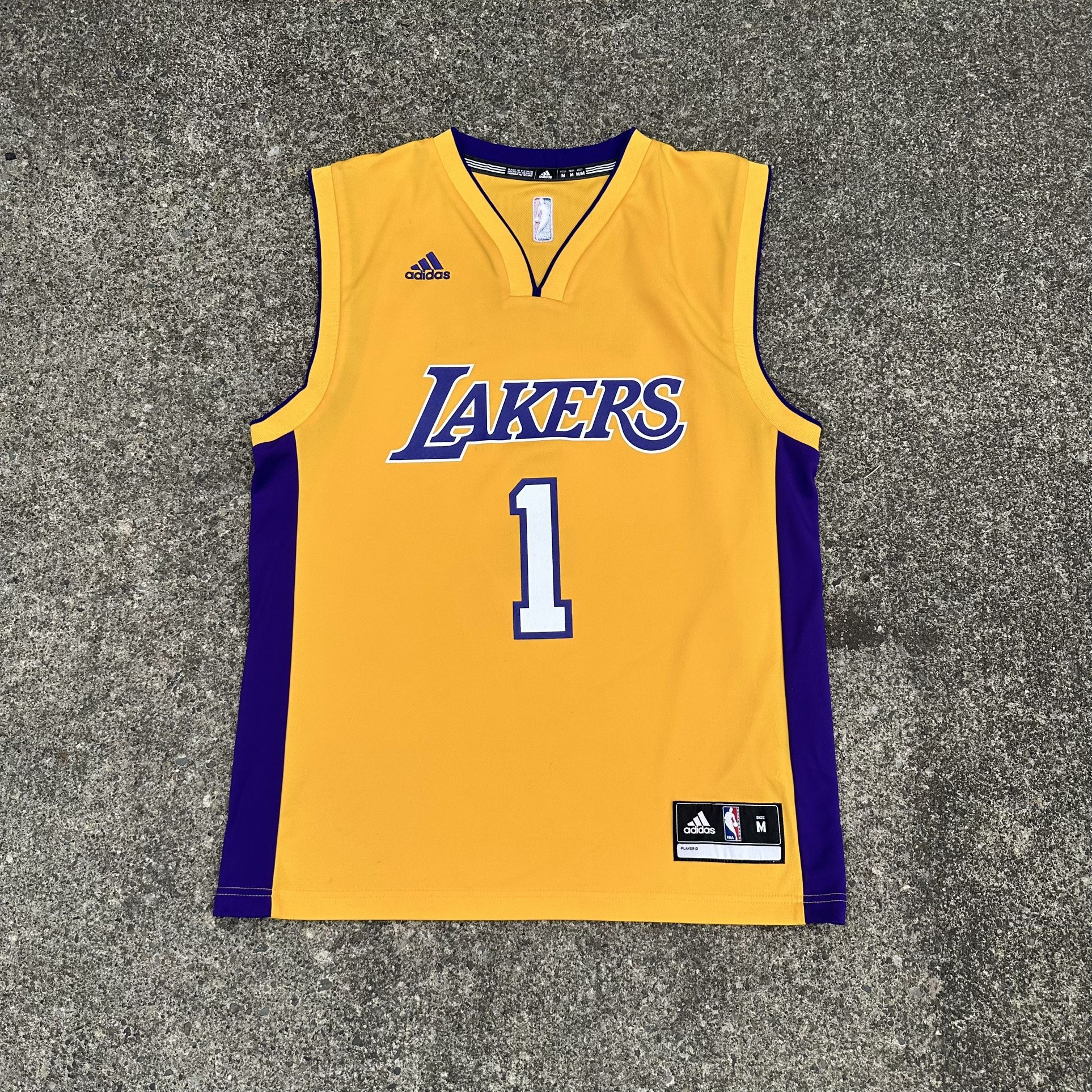 D’Angelo Russell Los Angeles Lakers Adidas Swingman Jersey Yellow Men’s Size M