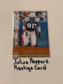 Julius Peppers Carolina Panthers Hall of Fame DE Prestige Card.