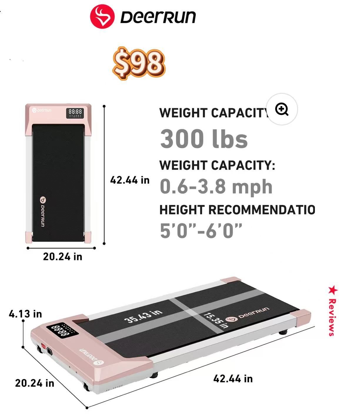 😀 DeerRun Q1 Urban Mini Under-Desk Treadmill with Remote Control
