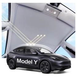 Compatible with Tesla Model Y 2020-2024 Tesla Model Y Sunshade Roof -with Windshield Sun Shade, Tesla Model Y Accessories 2025