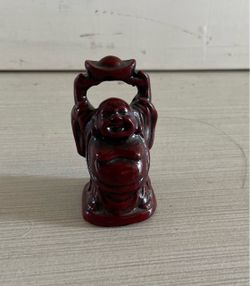 Red Laughing Buddha Figurine