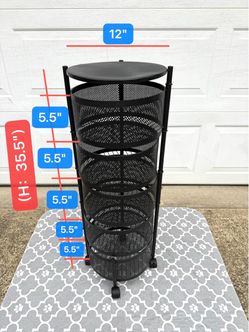 Black rotatable multi-layer metal movement Storage rack
