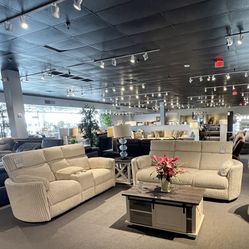 Ivory Power Reclining Sofa And Loveseat