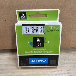 Brand New - DYMO D1 Standard 45013 Label Maker Tape 1/2” White