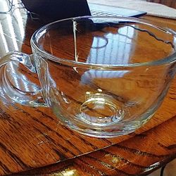 "Coffee, Tea or soup mugs, clear mugs, 16 Oz, 4.25"" diameter x 3.5"" high  (THREE)--