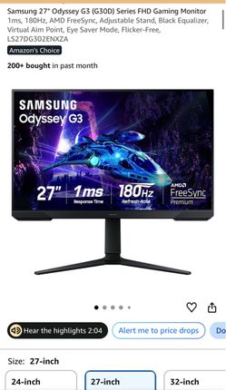 27 Inch Samsung Odyssey G3 Gaming Monitor