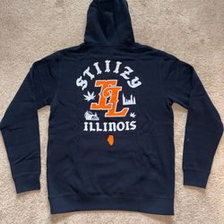 Lg Black IL Stiiizy Hoodie w/ Orange and White Design