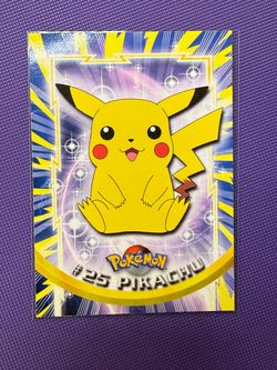 Pikachu #25 Topps Trading Cards Series 1 Blue Logo Pokemon Near Mint Non Holo