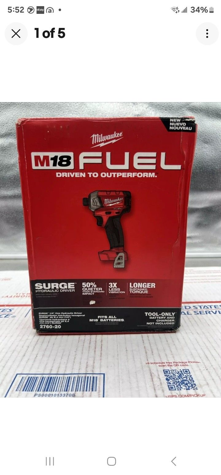 Milwaukee 2760-20 M18 FUEL SURGE 1/4" Hex Hydraulic Driver Bare Tool, Brand New
