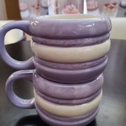 New Sheffield Stacking Purple Macaroon Cookie Mugs