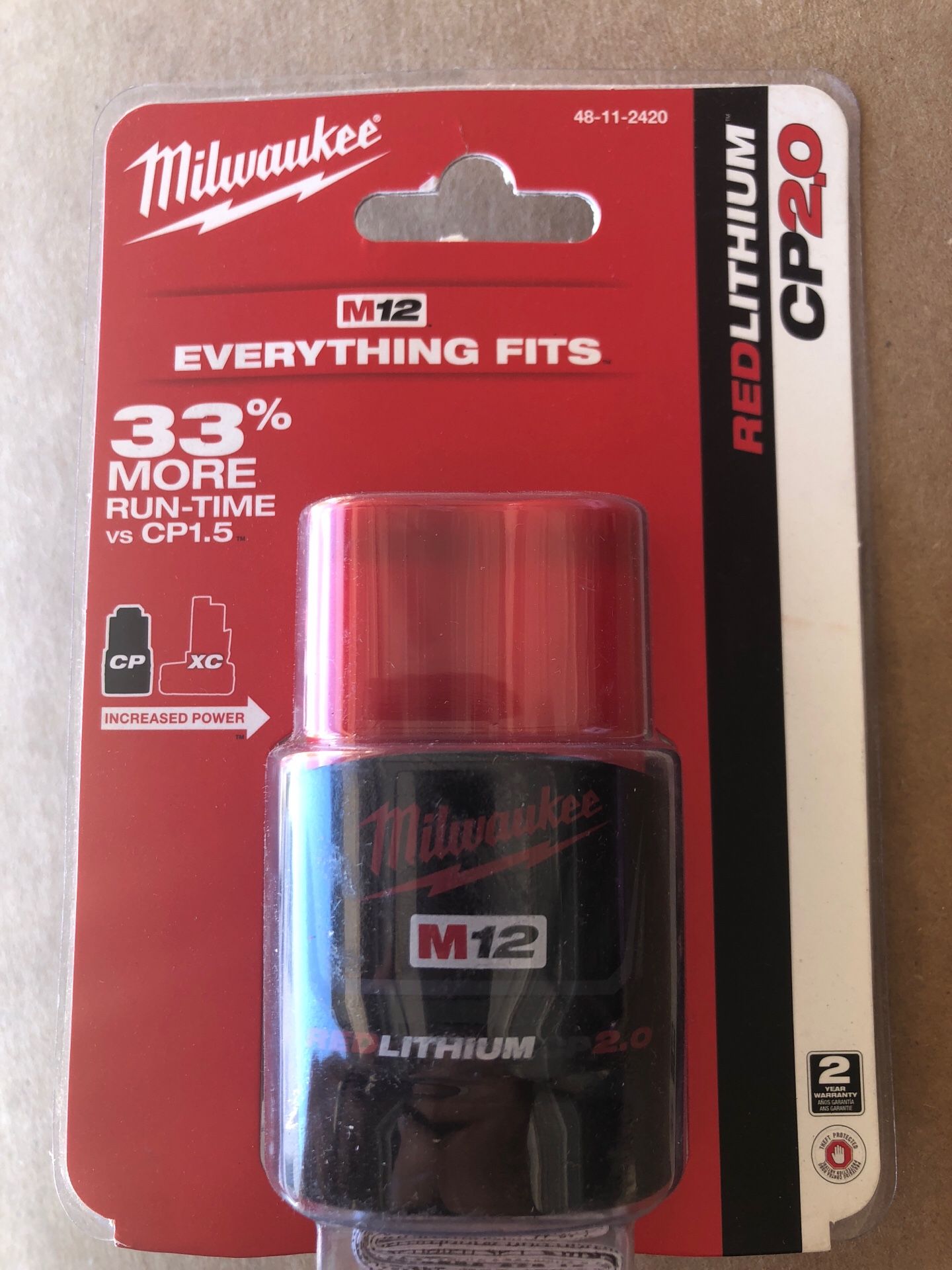 Milwaukee M12 battery. 2.0