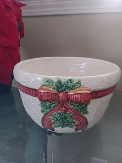 Christmas Holly Tree Ceramic Bowl