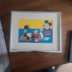 1979 Disney Mickey And Minnie Framed Print Signed Weiss1979 .  10.25"×8.25" Frame