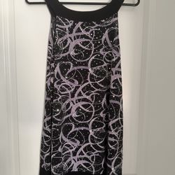 Dress, Black/Purple/Sparkle Dots, Large