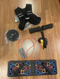 Set Of Exercise And Workout Items 