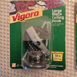 Set Of 6 Vigoro Large Black Ceiling Hooks