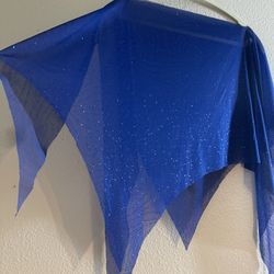 Sparkling Poncho Style Over Top Blouse (raw edges)
