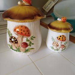 Sears Vintage Mushroom Canisters 