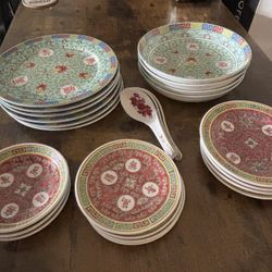 Set Of 21 Plates and 3 Spoons. $150 or Best Offer. Must Pick up