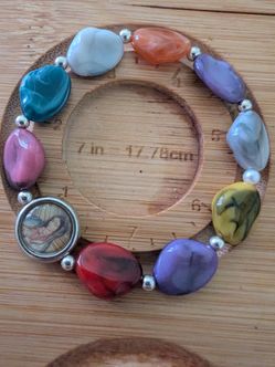 Imitation stone our lady of guadalupe bracelet