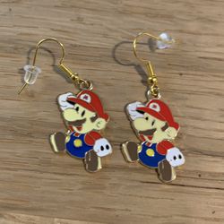 Mario Cartoon Character Hook Earrings 