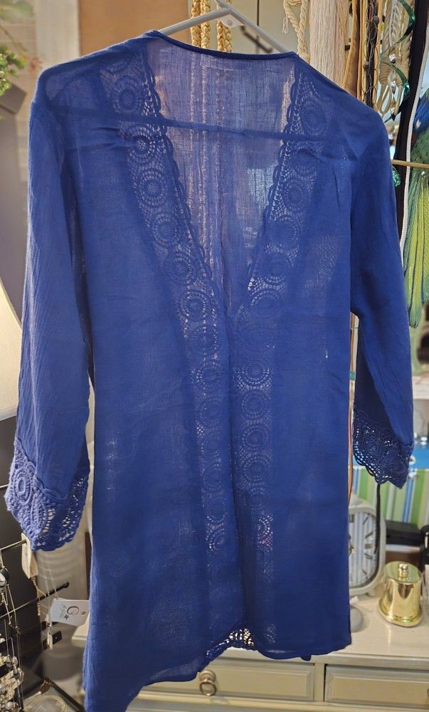 Ladies Large, LA BLANCA Tunic swimsuit Cover, 3/ Sleeves
