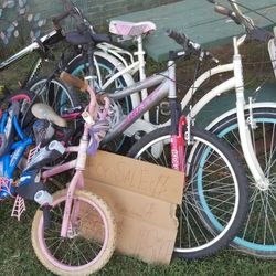 All kinds of different bicycles