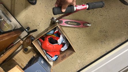 free kids scooter, boxing gloves, inflatable pool toys