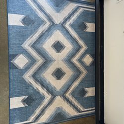 Ruggable Blue Geometric Washable Rug