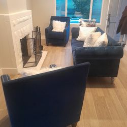 Royal Blue Sofa Set