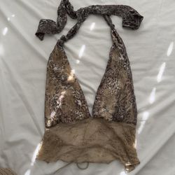 Leopard Print Halter Top Size S
