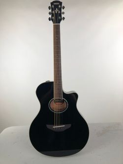 Yamaha APX600 BL Thin Body Acoustic-Electric Guitar, Black