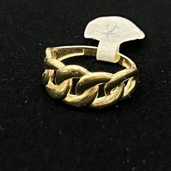 $225 Open Cuban Yellow Gold Ring