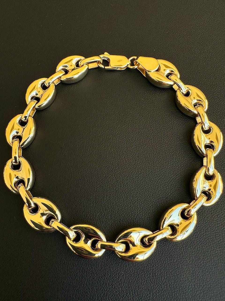 14k solid yellow gold Puffed Mariner Gucci Link 9β Bracelet 33.6 grams 11mm