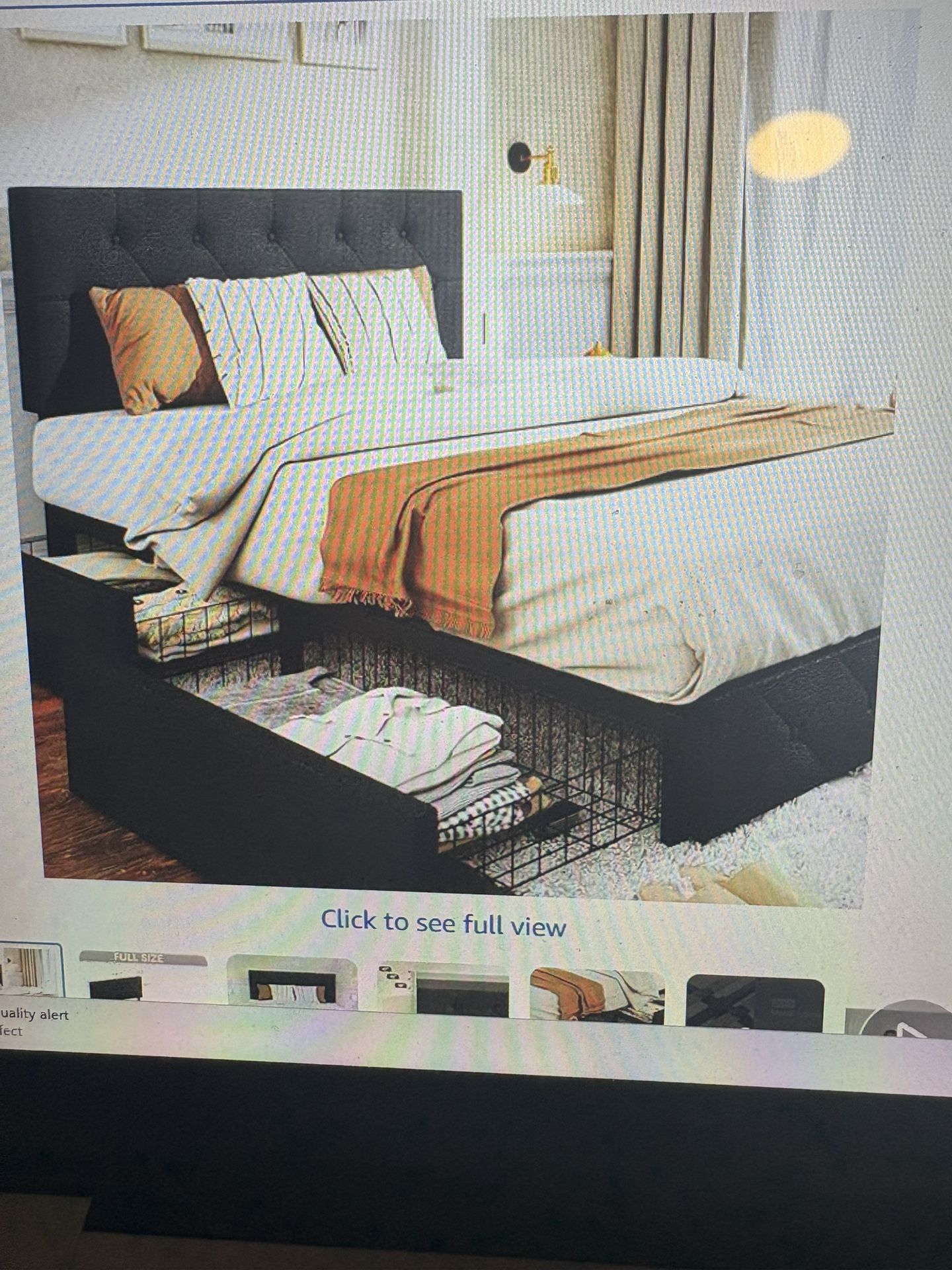 Full Bedframe With Headboard, and 4 Storage Drawers