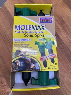 Molemax.    Mole and Gopher repellent.   Solar power