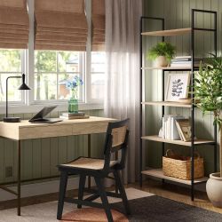 Loring Wood Writing Desk With Drawers And Charging Station - Threshold