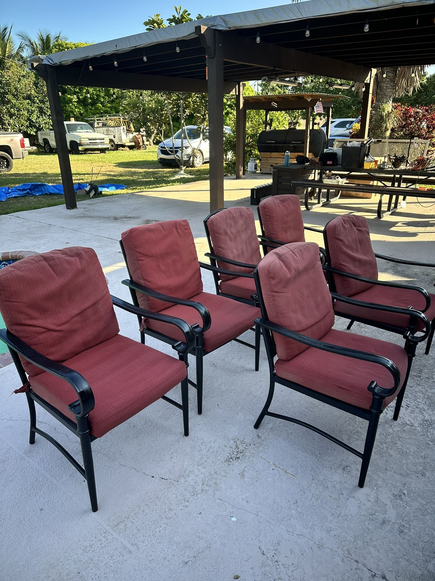 6 Metal Chairs