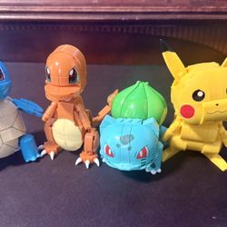 Mega Construx Pokemon Squirtle Charmander, Bulbasaur, Pikachu 