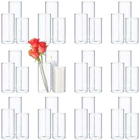Didaey 51 Pcs Slim Glass Cylinder Vases Clear Glass Flowers Vase Decorative