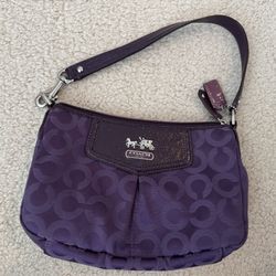 Coach Grape Jacquard Baguette Shoulder Bag 