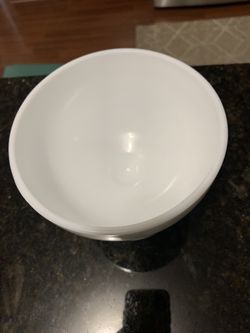 White Milk Glass Bowl On Pedestal