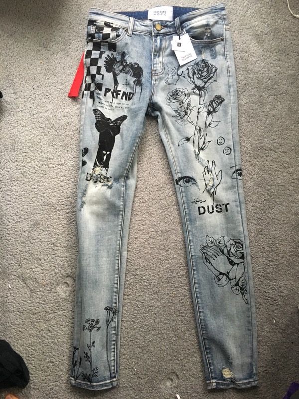 Profound Aesthetic Hand Art Jeans